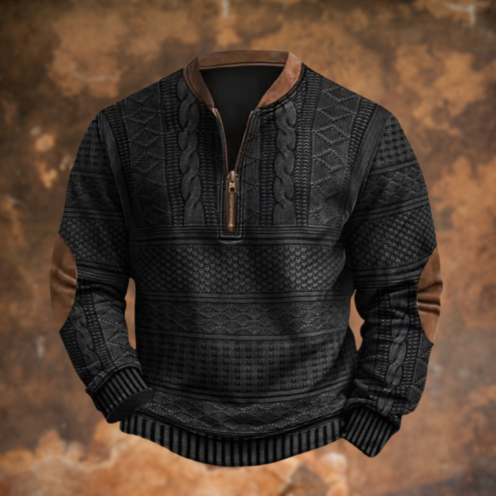 Anton – Knitted Sweater with Zipper Detail