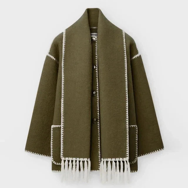 Demi - Woollen coat with scarf