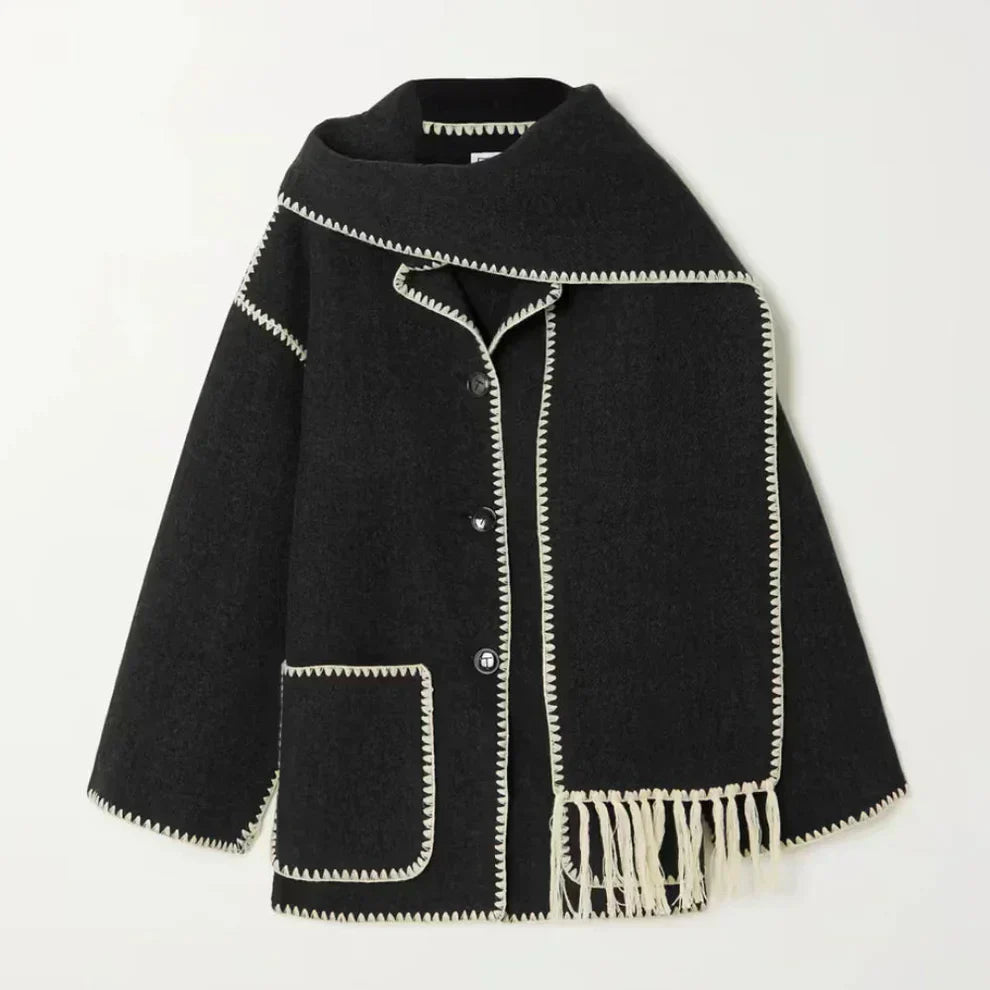 Demi - Woollen coat with scarf