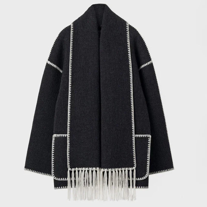 Demi - Woollen coat with scarf