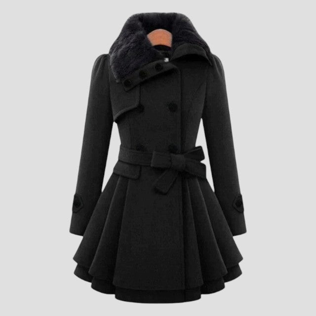 Natalie - Chic trench coat with vegan fur