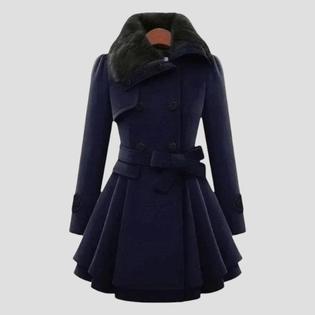 Natalie - Chic trench coat with vegan fur