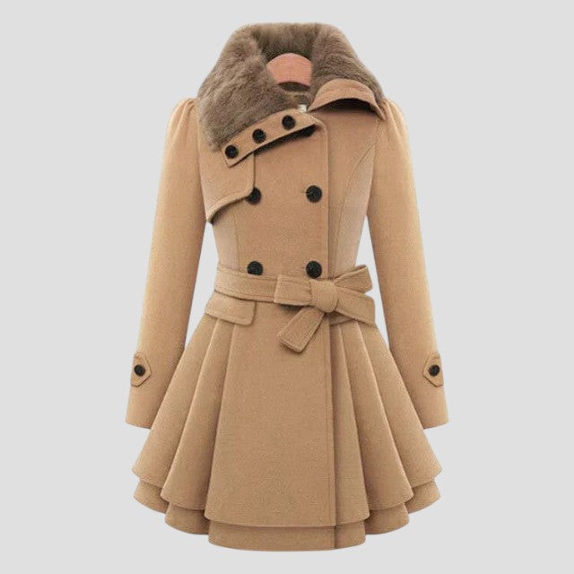 Natalie - Chic trench coat with vegan fur