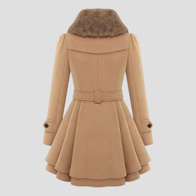Natalie - Chic trench coat with vegan fur